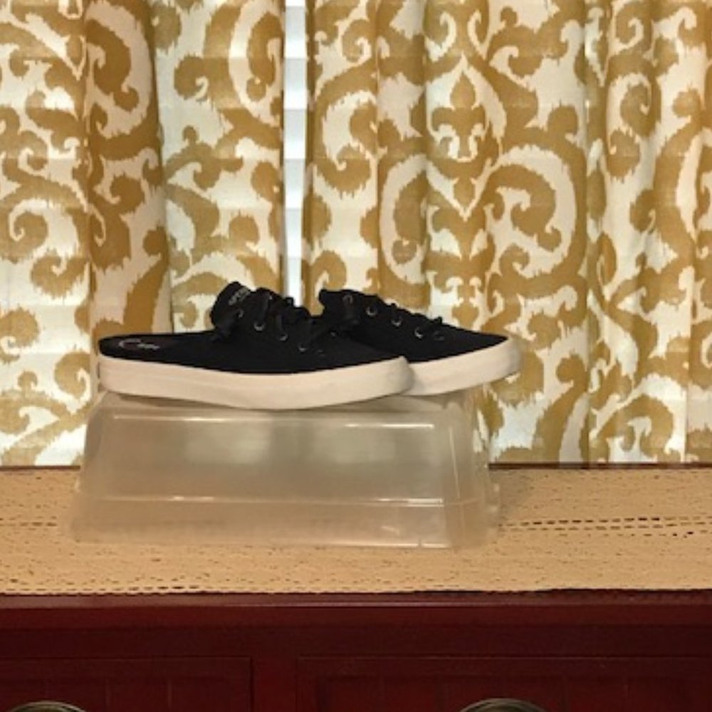 Sperry navy Canvas Slip-On Mules White Soles